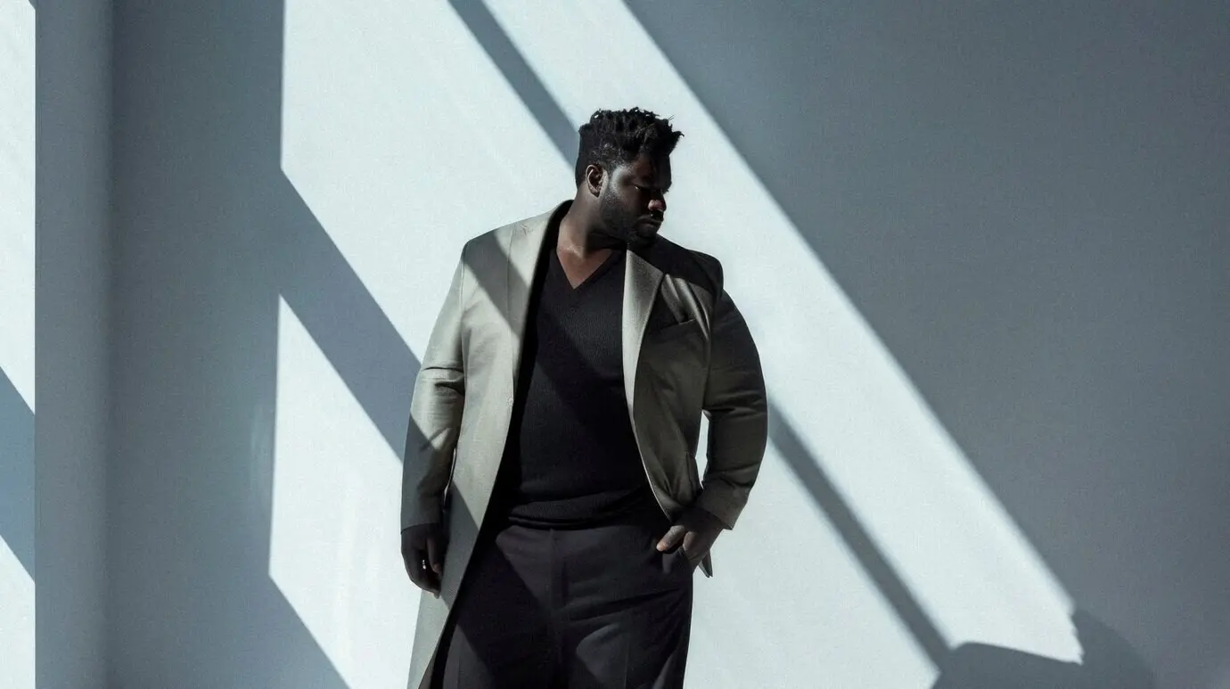 Porträt eines männlichen Plus-Size-Social-Media-Influencers